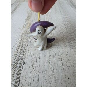 Vintage shabby chic Ghost Moon ornament Halloween decor tree‎ unique